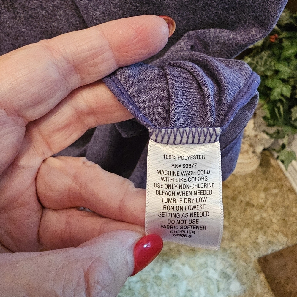Xersion Heathered Purple V-Neck Tee - Picture 4 of 4